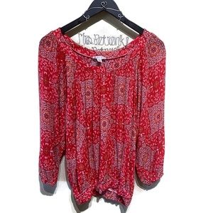 Lila Rose Red Boho Top
